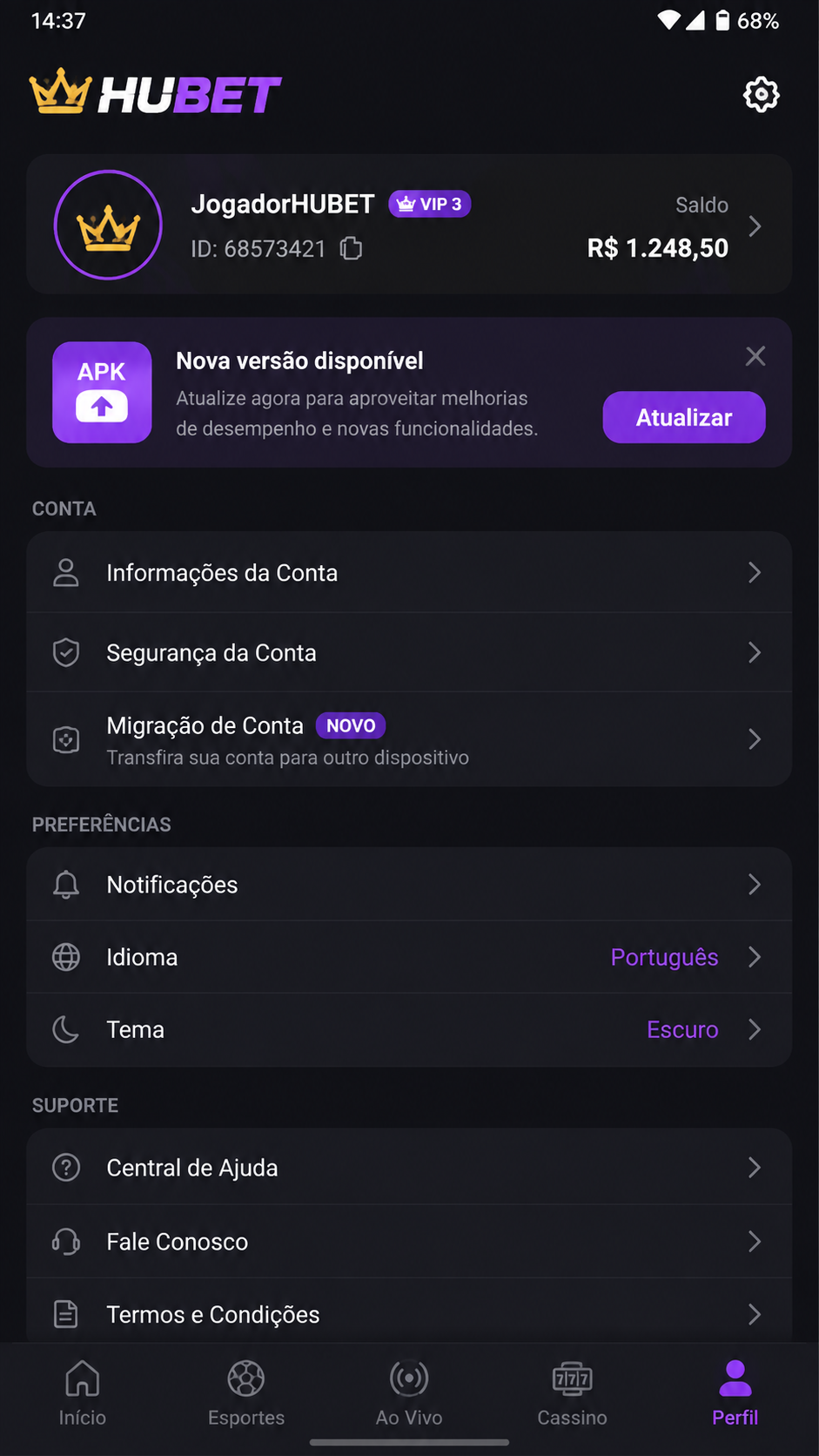 Hubet screenshot
