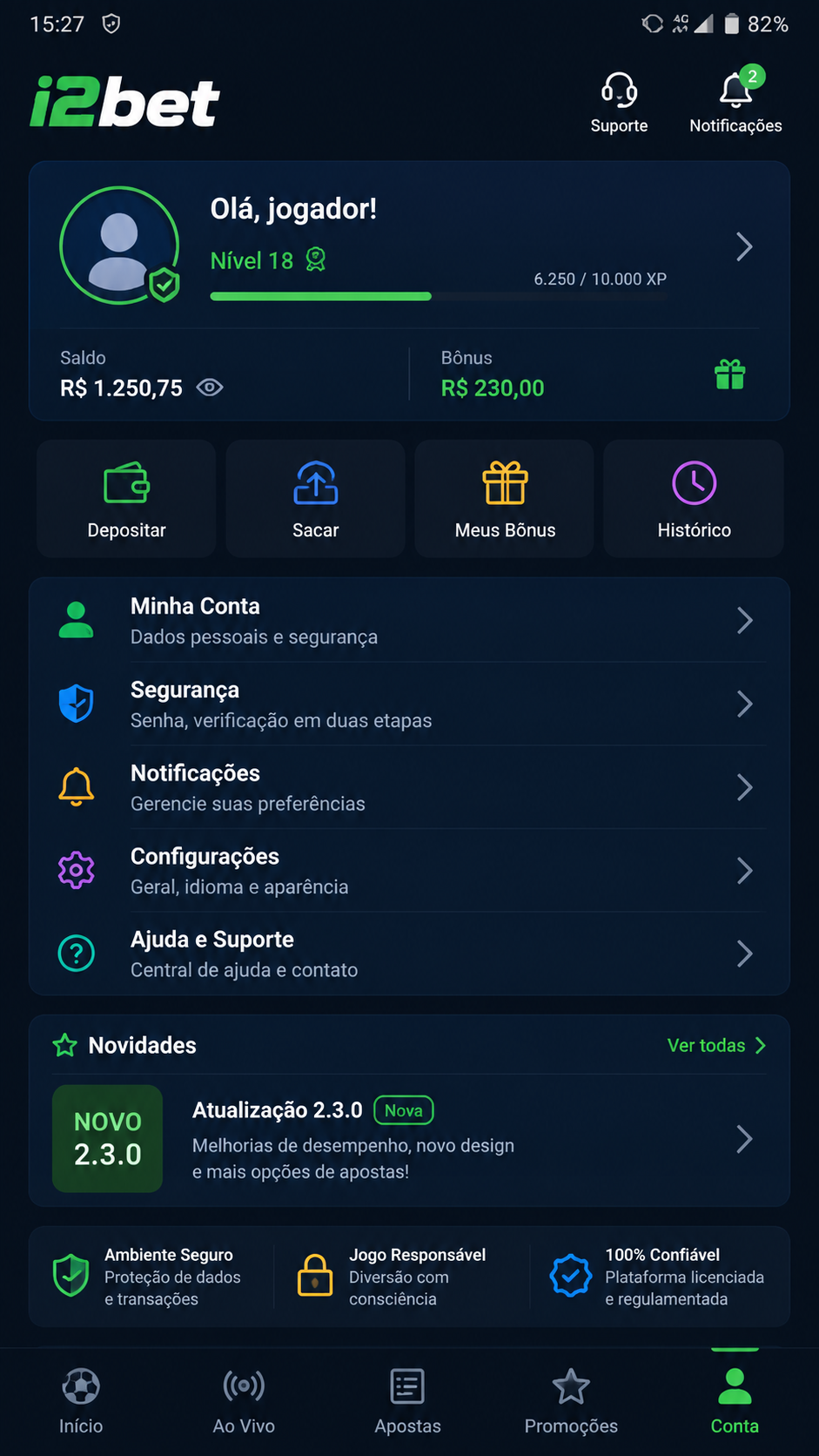 i2bet screenshot
