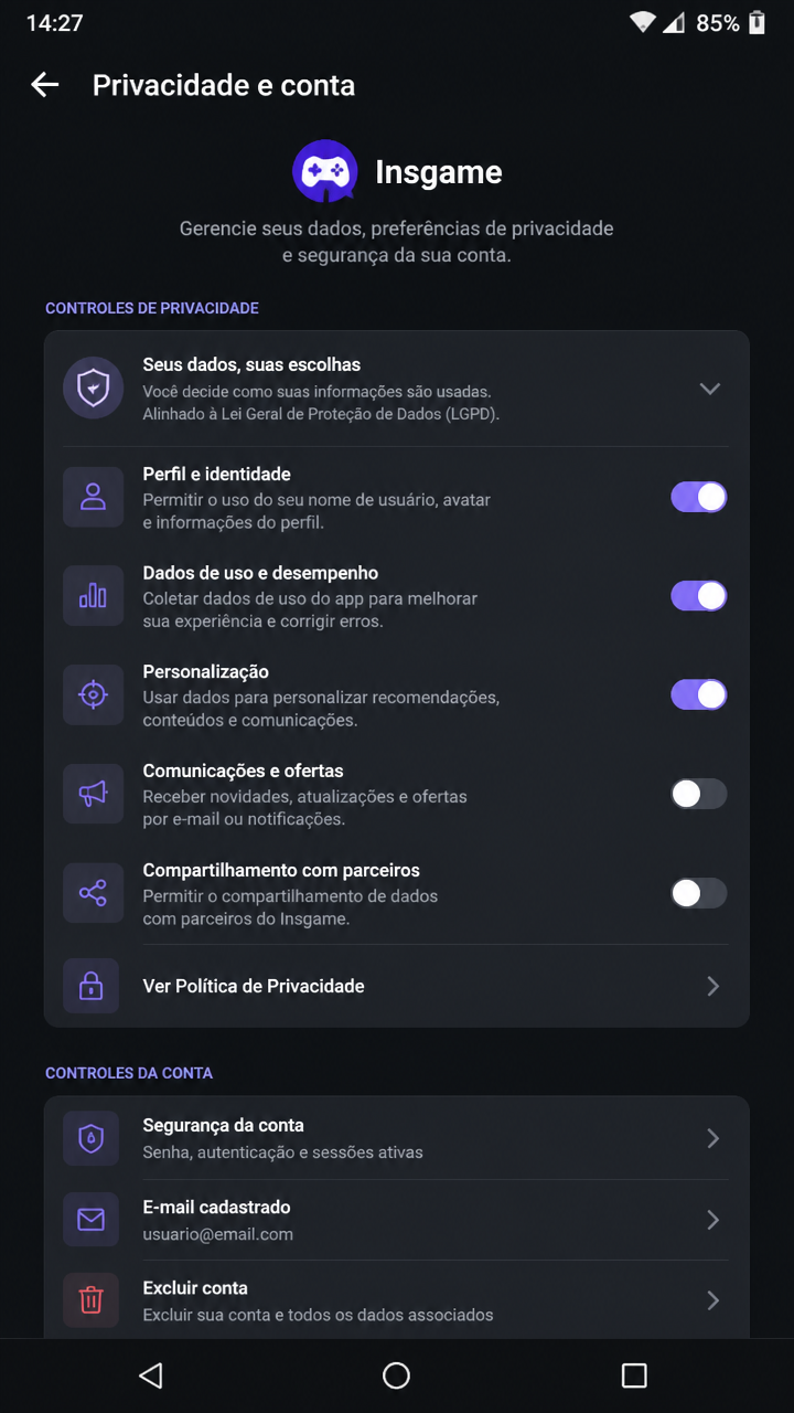 Insgame screenshot