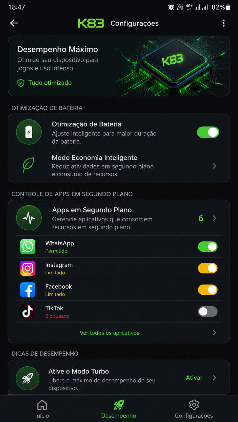 k83 captura de tela Android