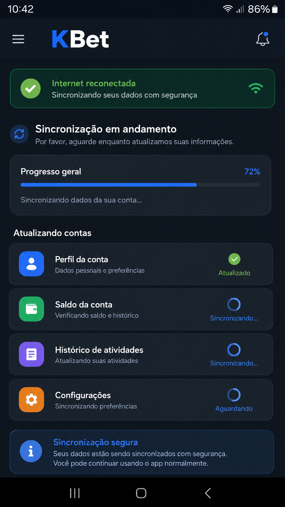 kbet captura de tela Android