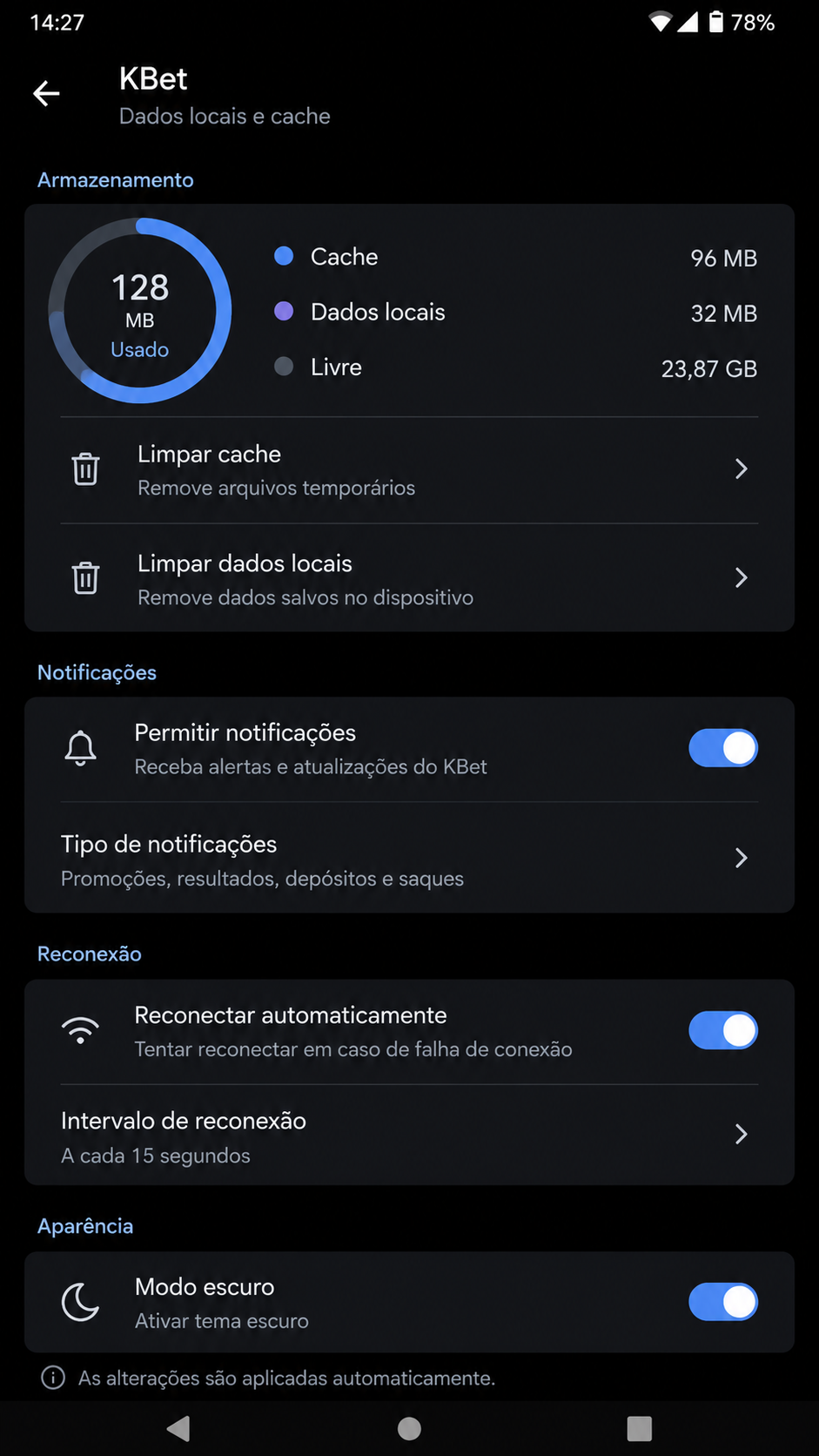 kbet captura de tela Android
