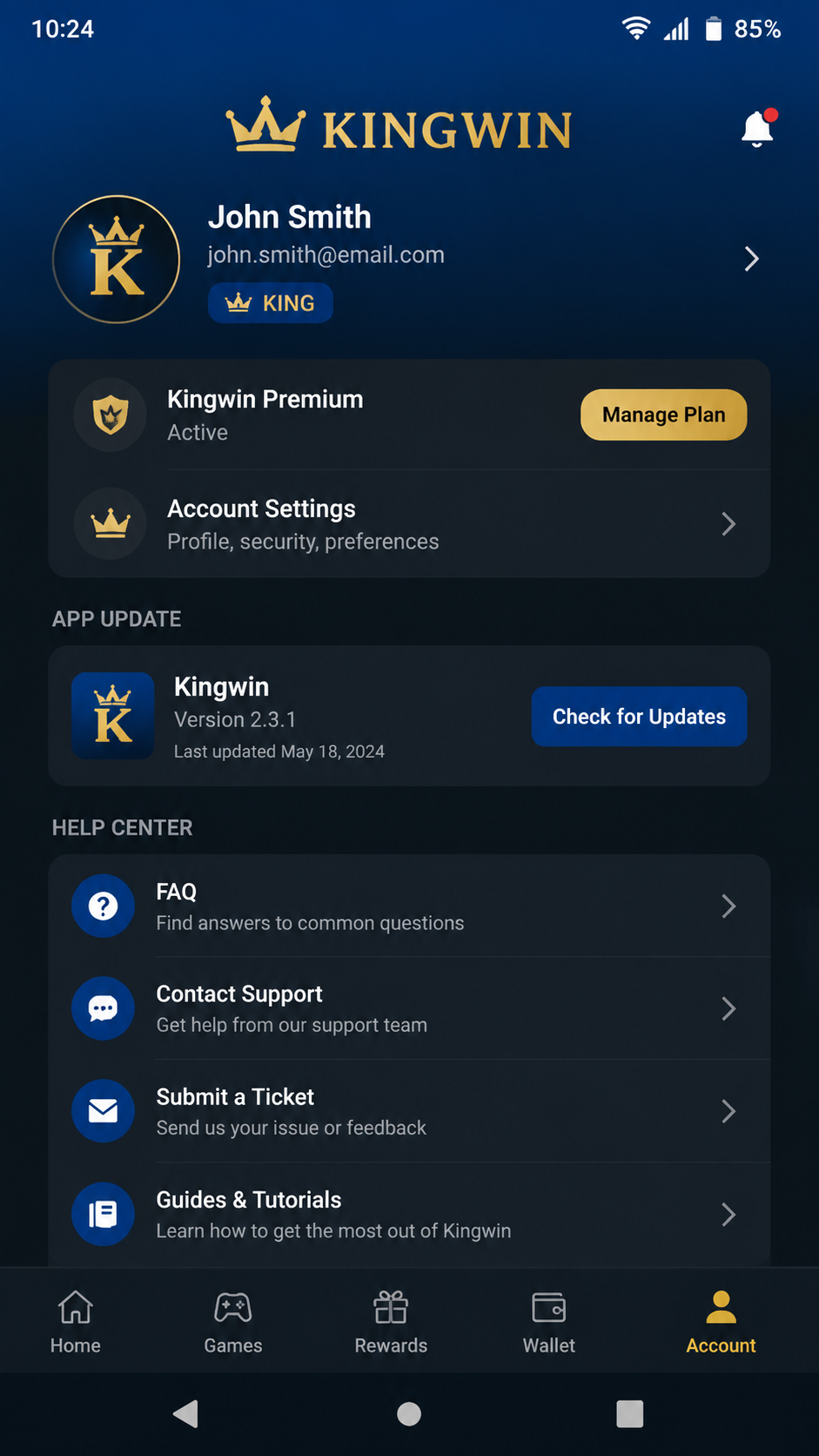 Kingwin screenshot