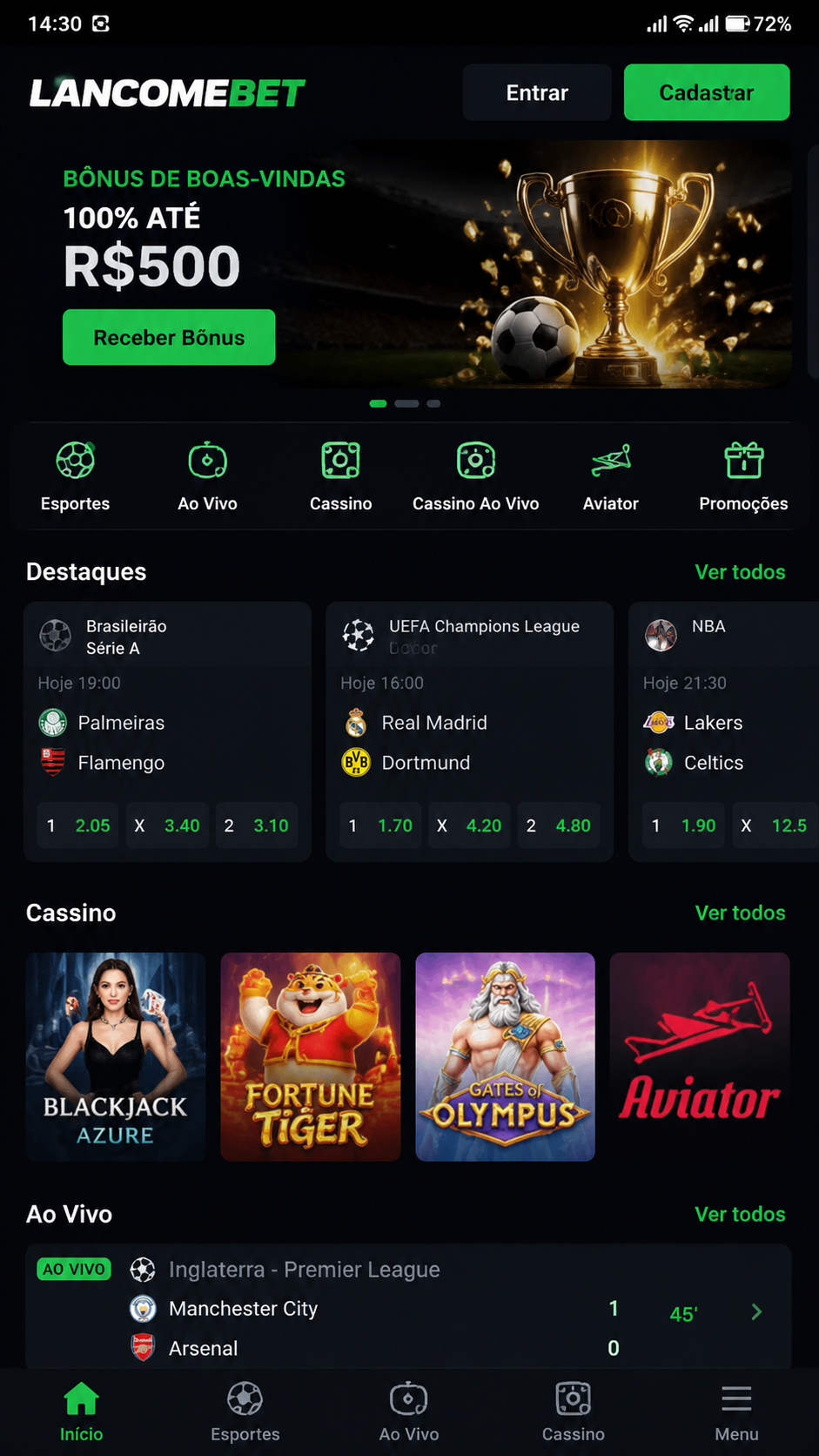 lancomebet screenshot