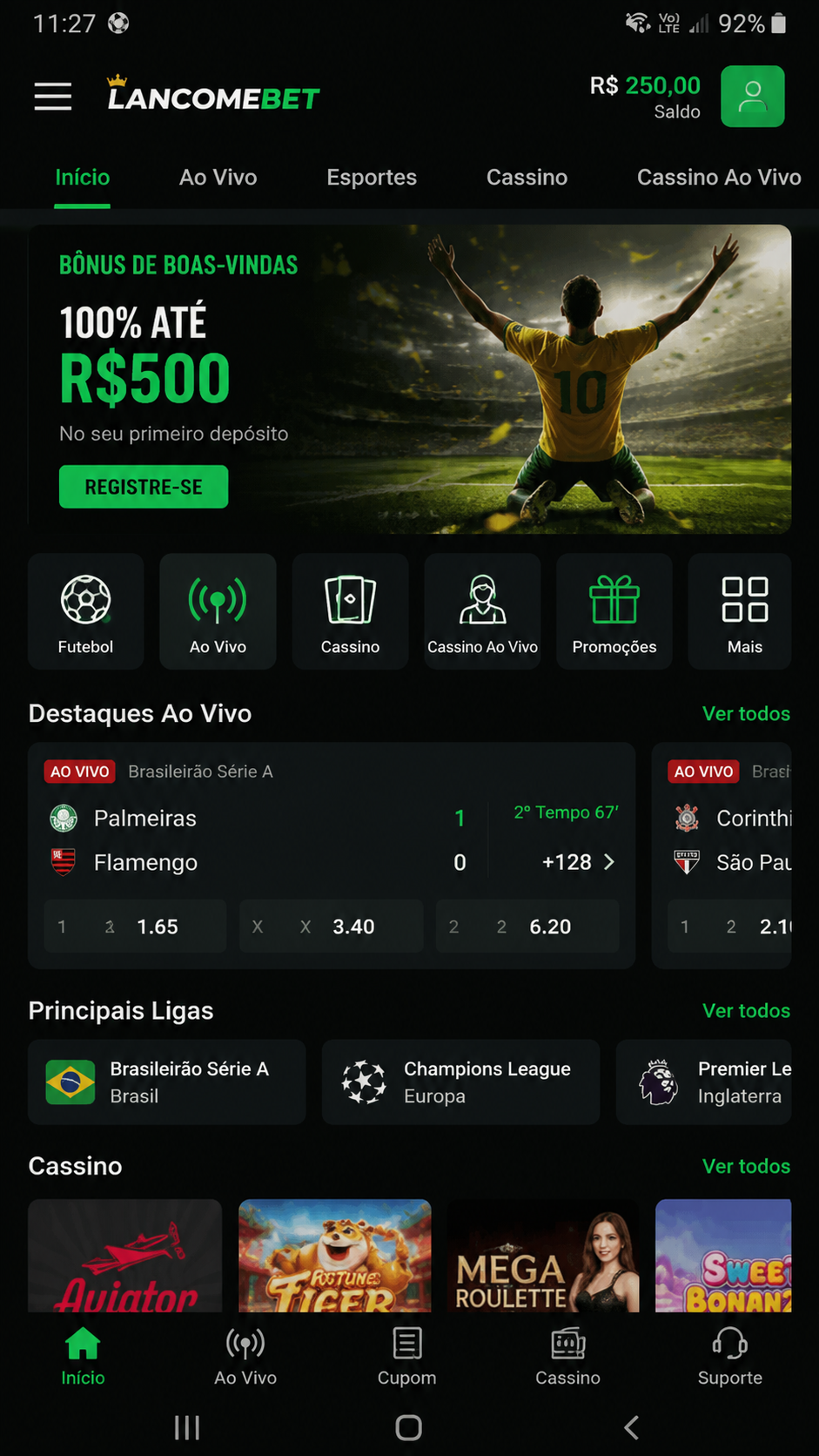 lancomebet screenshot