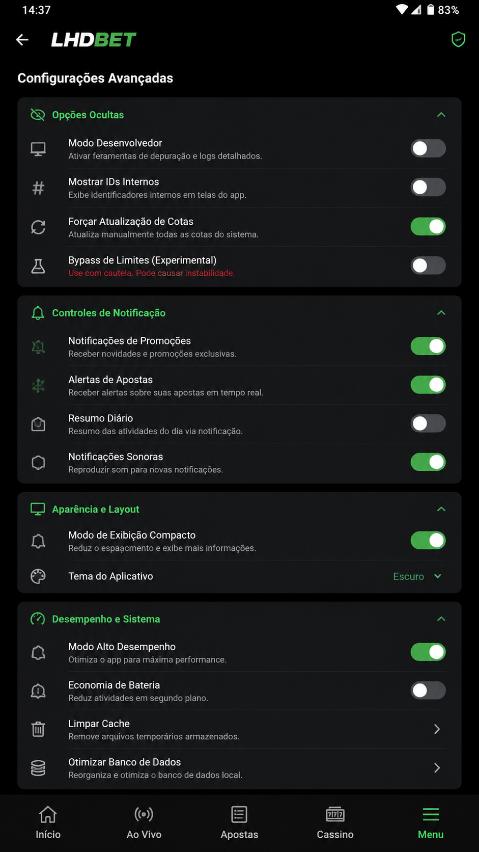 lhdbet captura de tela Android