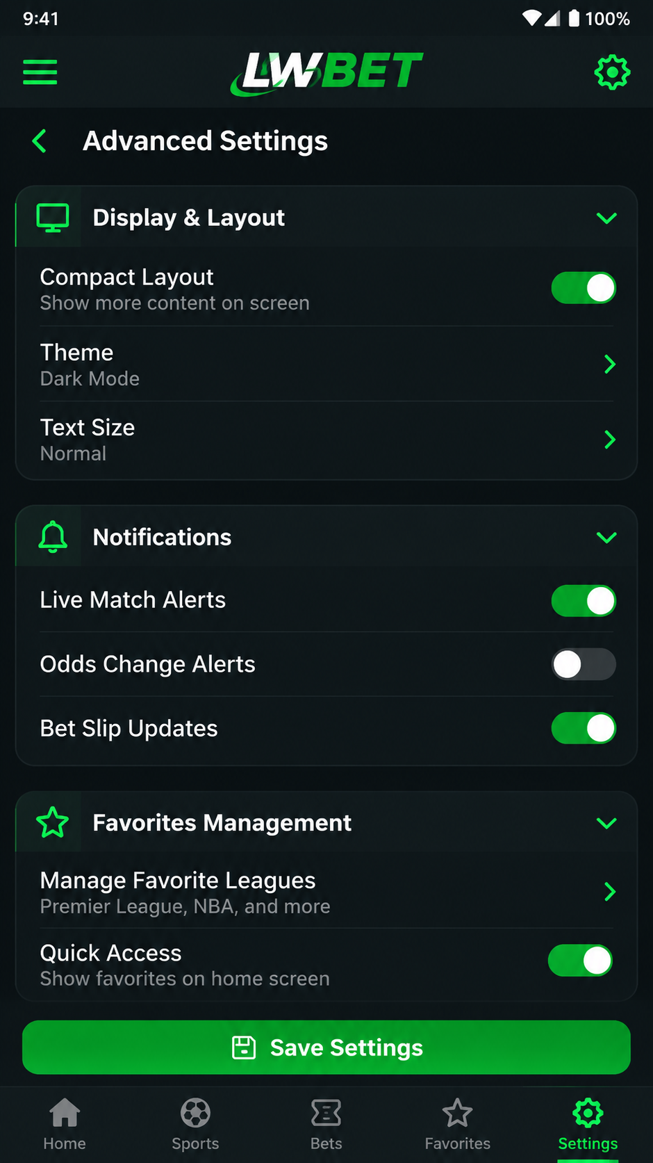 LWBET screenshot