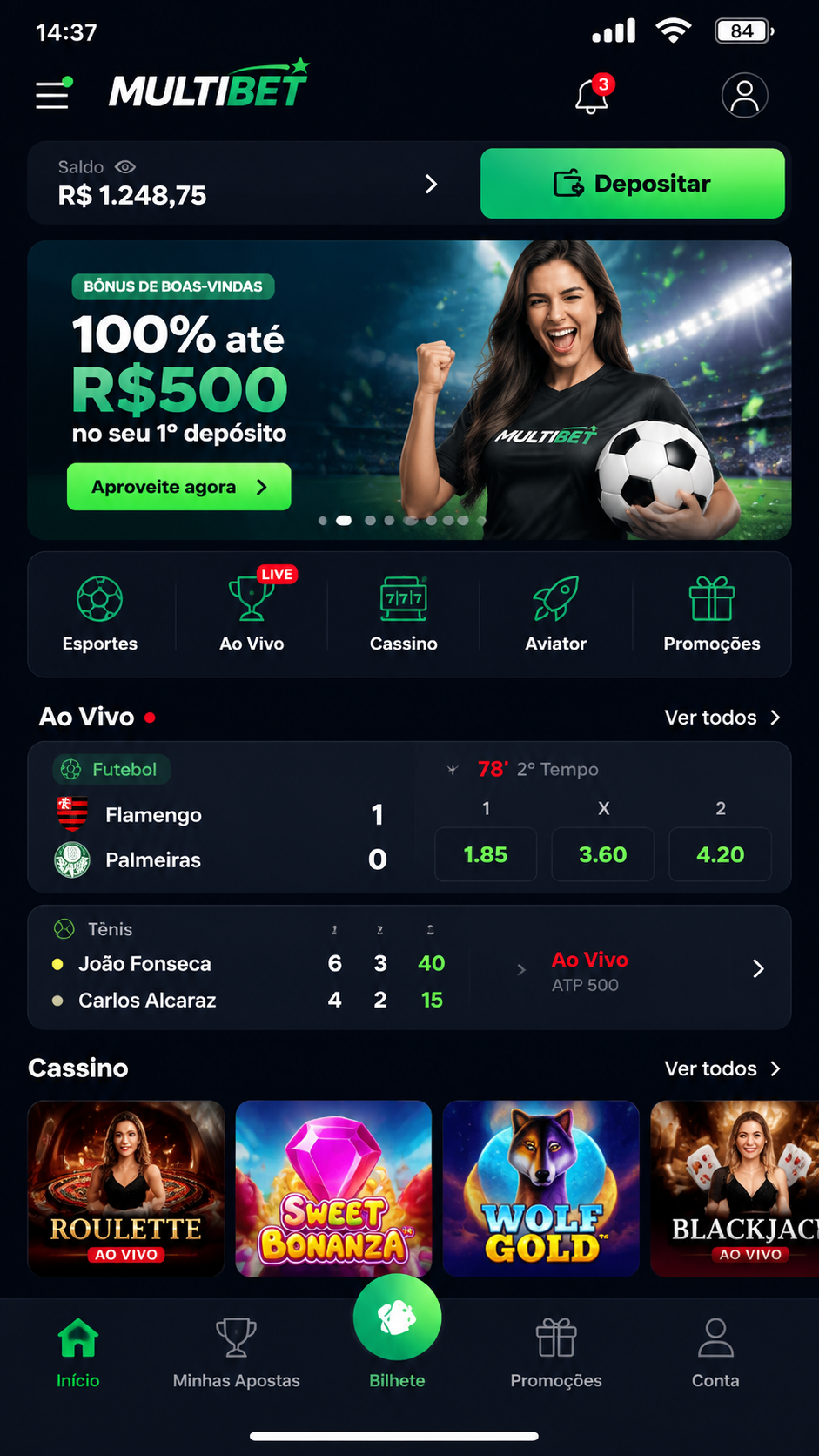 Multibet screenshot