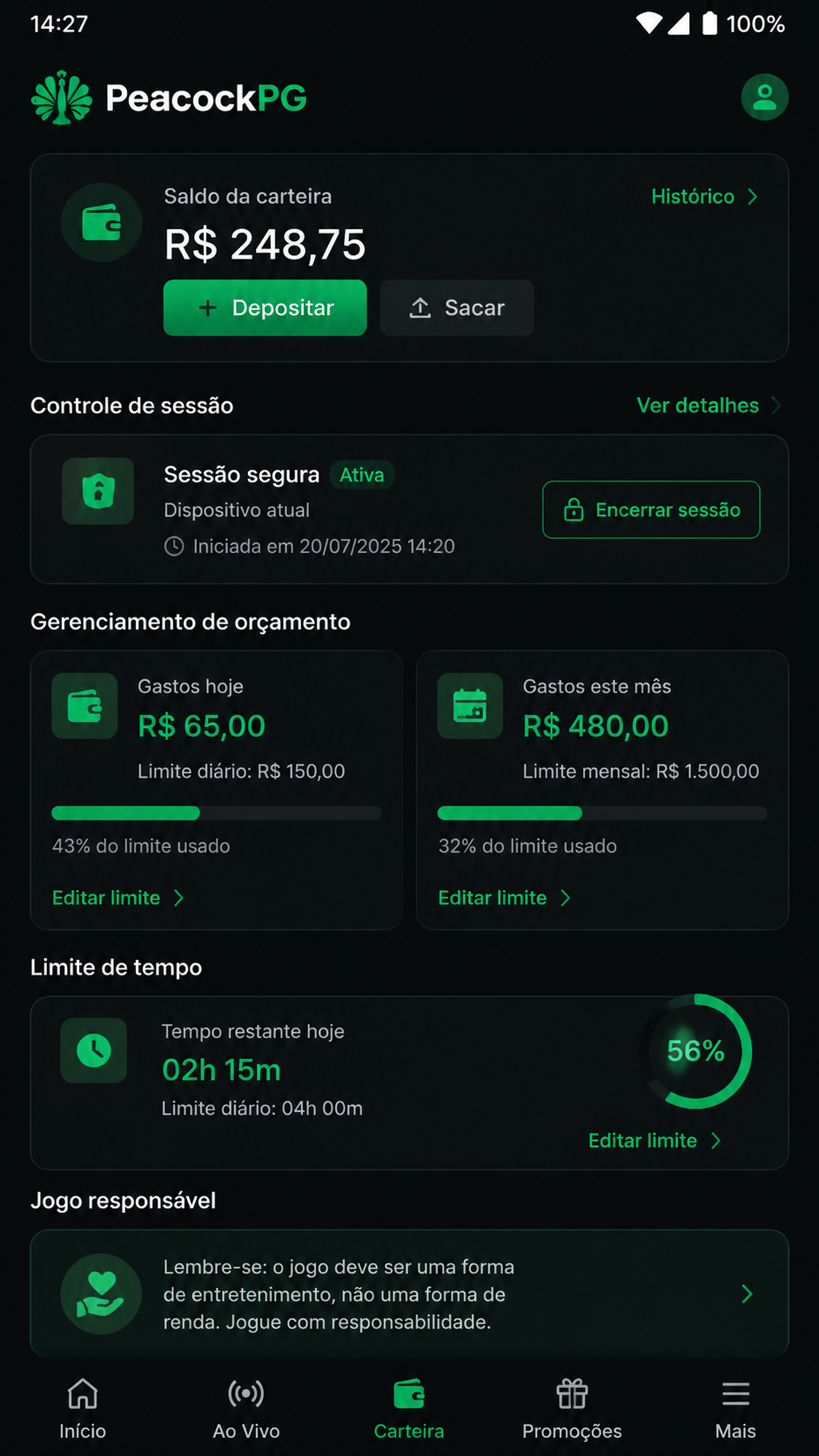 PeacockPG screenshot
