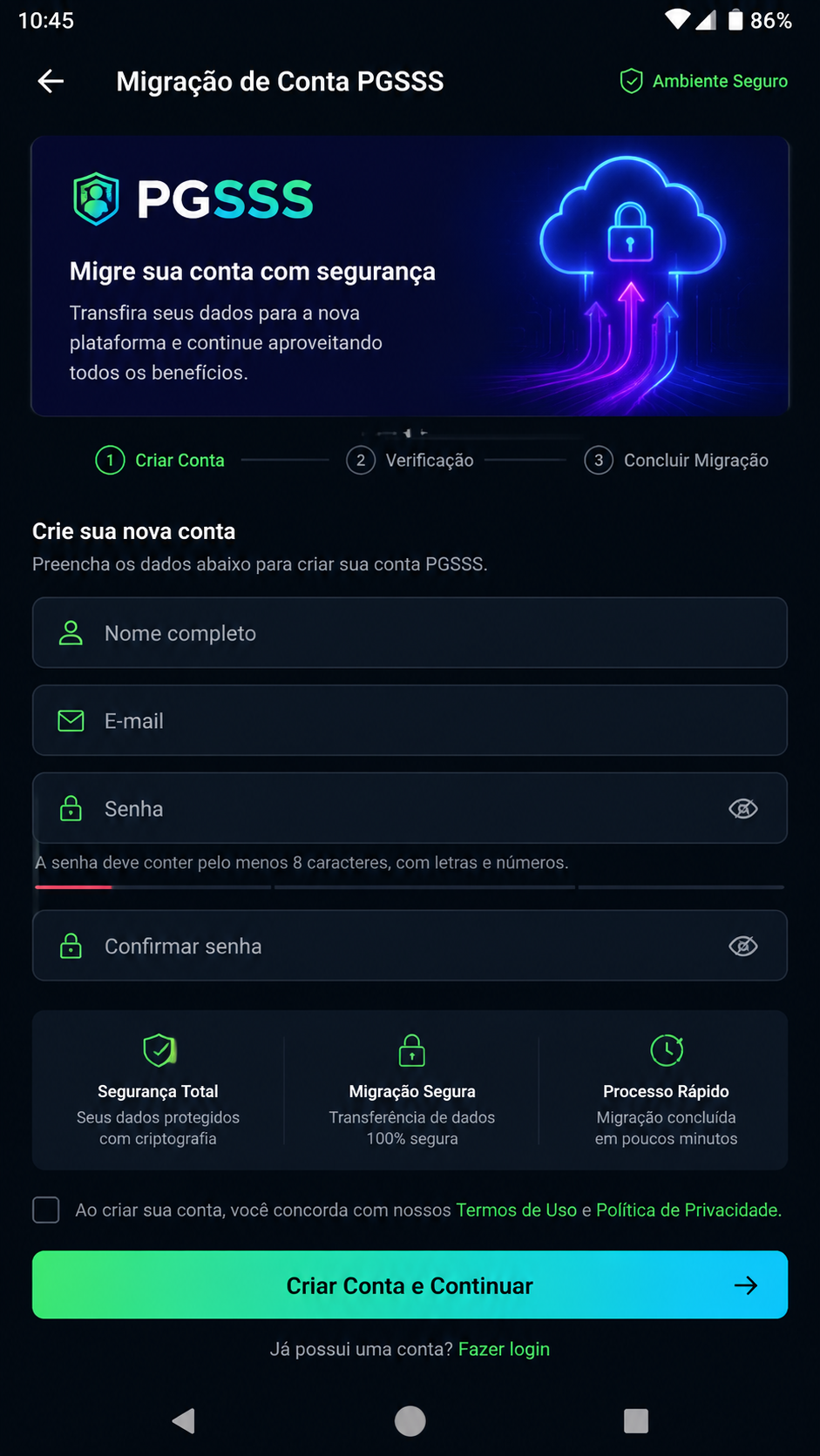 PGSSS captura de tela Android