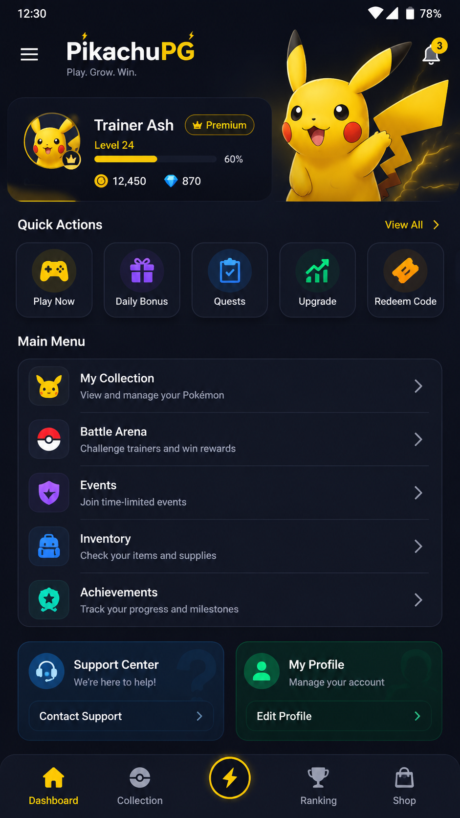 PikachuPG screenshot