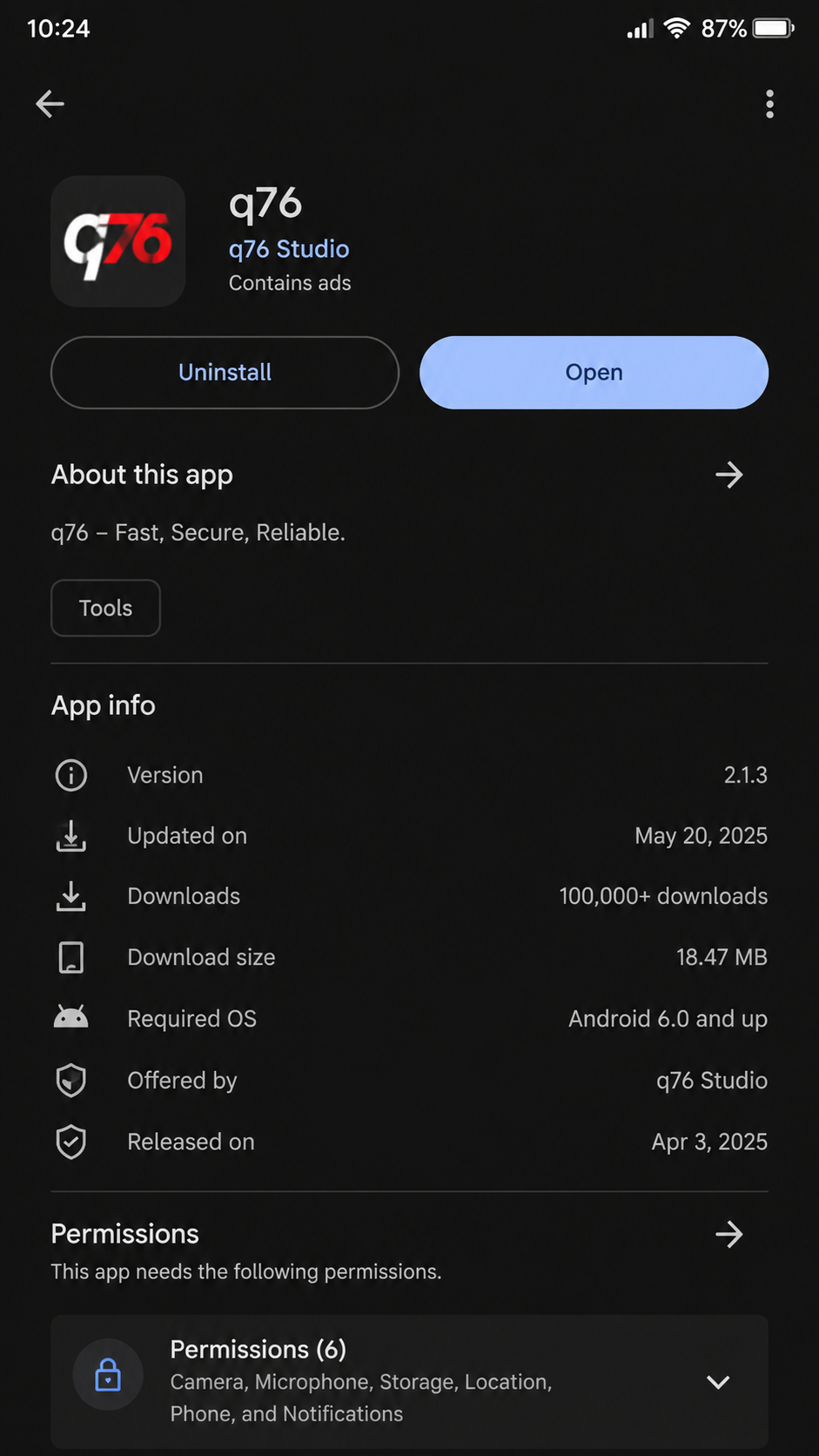 q76 screenshot