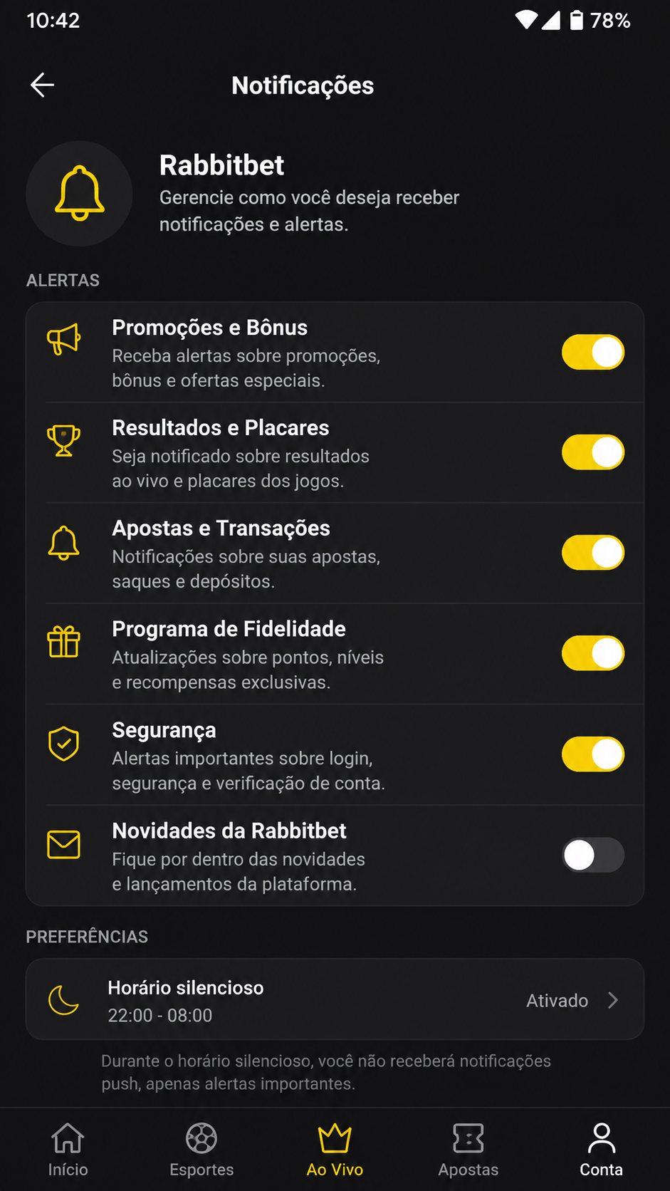 Rabbitbet screenshot
