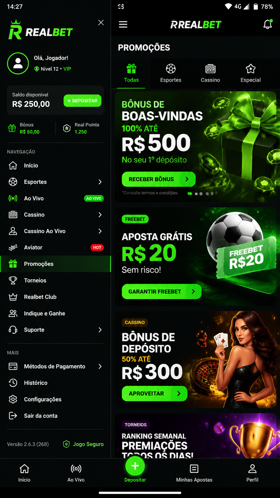 Realbet screenshot