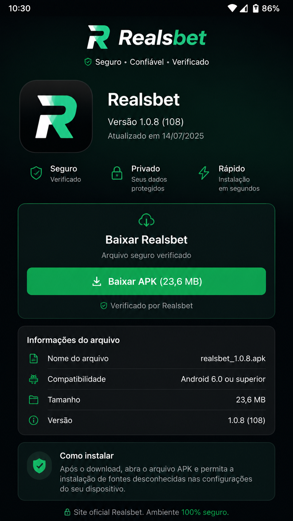 realsbet screenshot