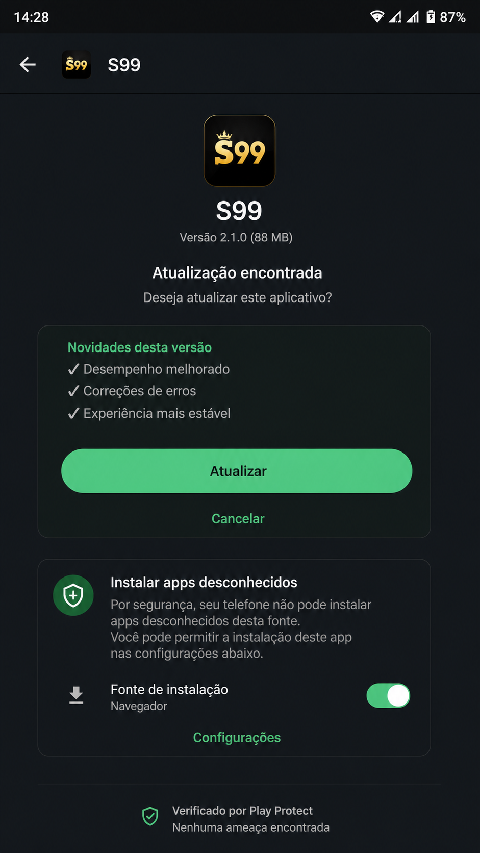 s99 captura de tela Android