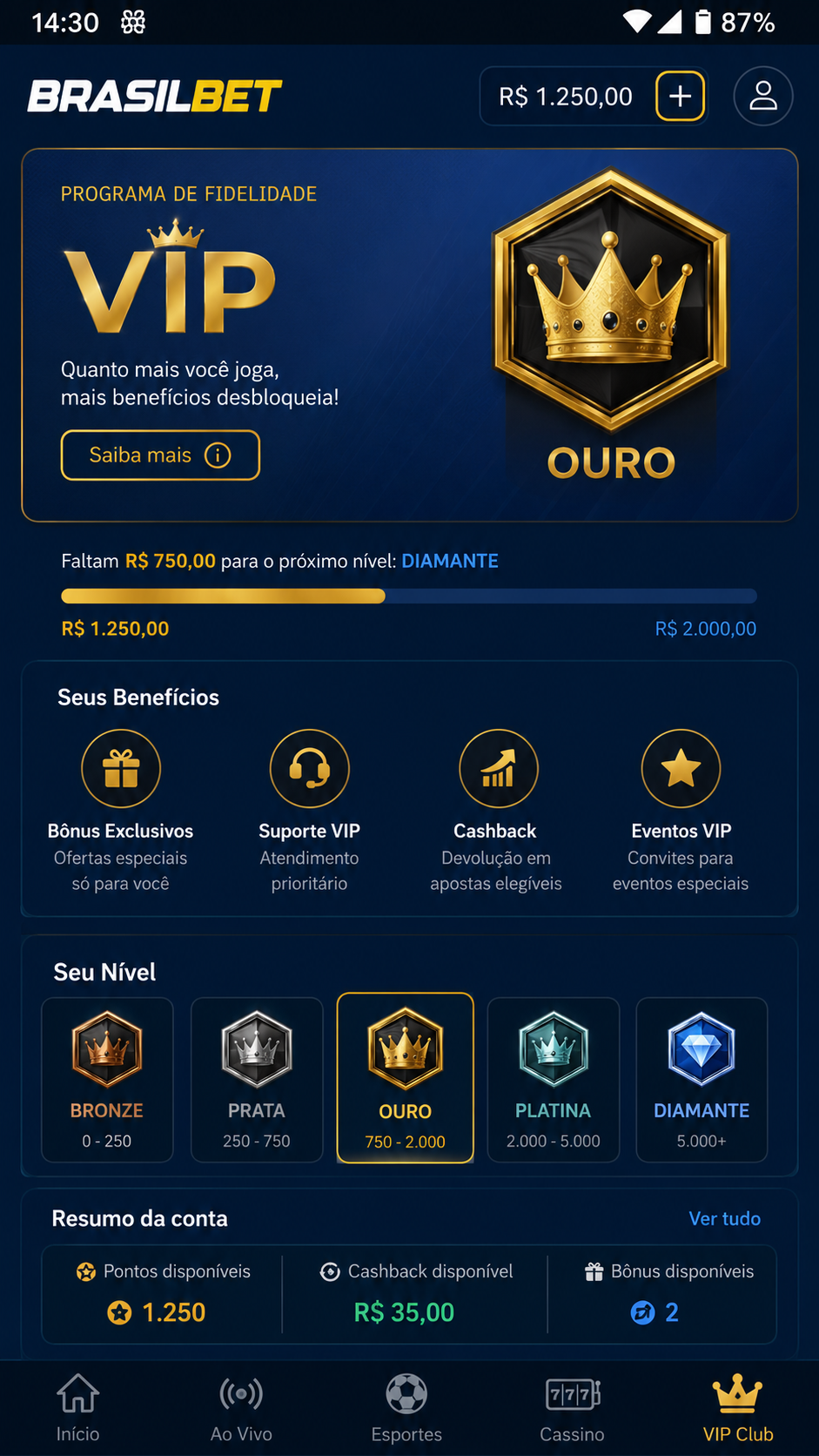 showbet captura de tela Android