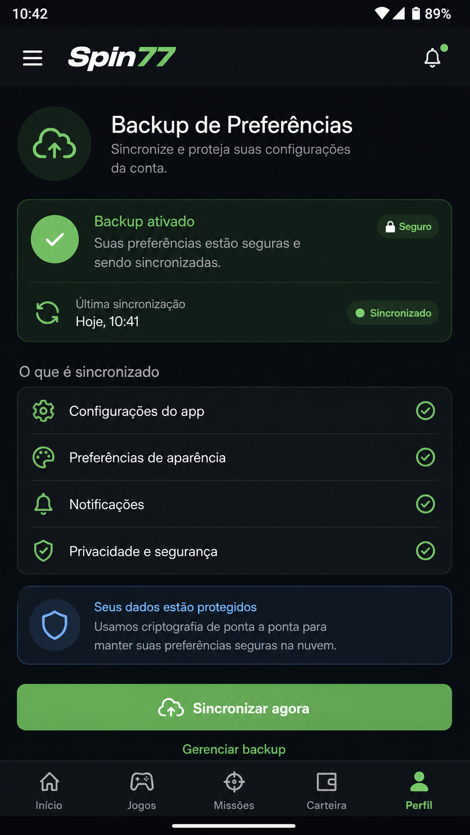 spin77 screenshot