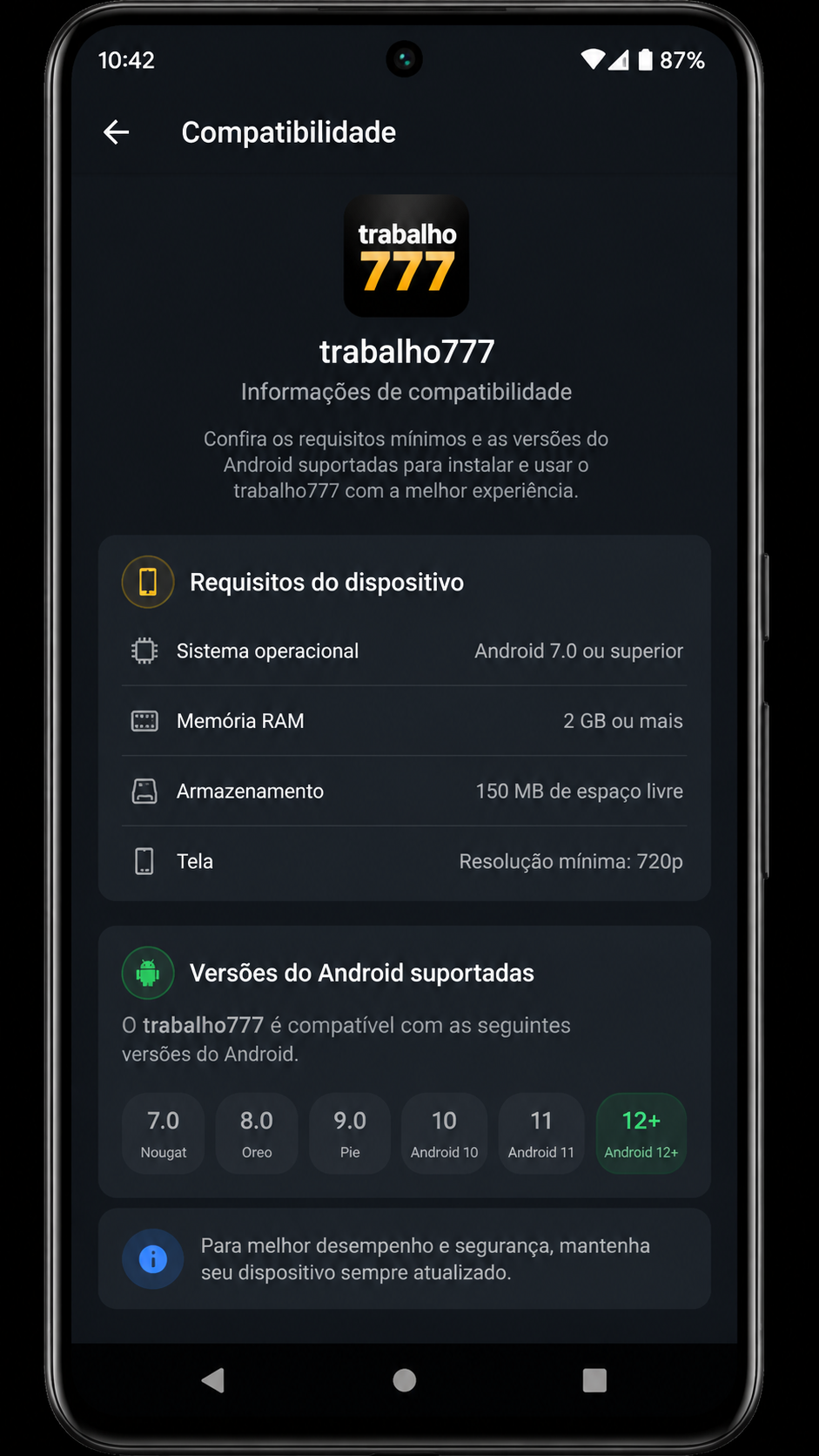 trabalho777 screenshot
