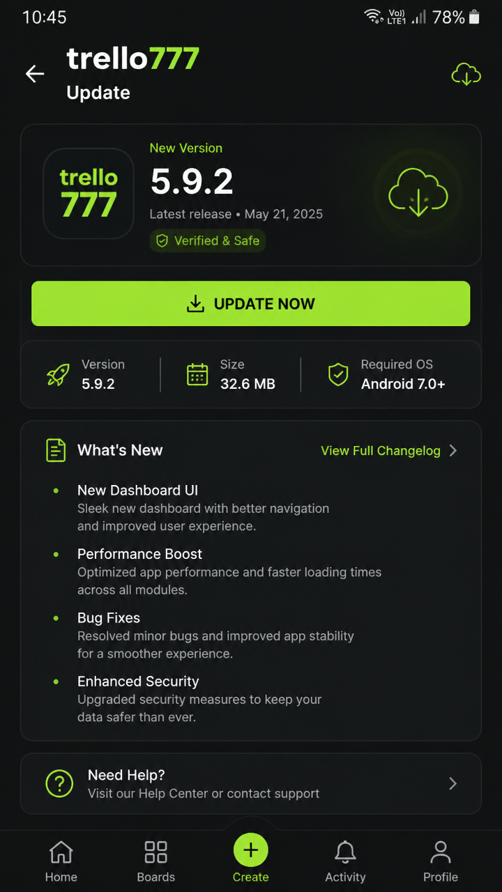 trello777 screenshot