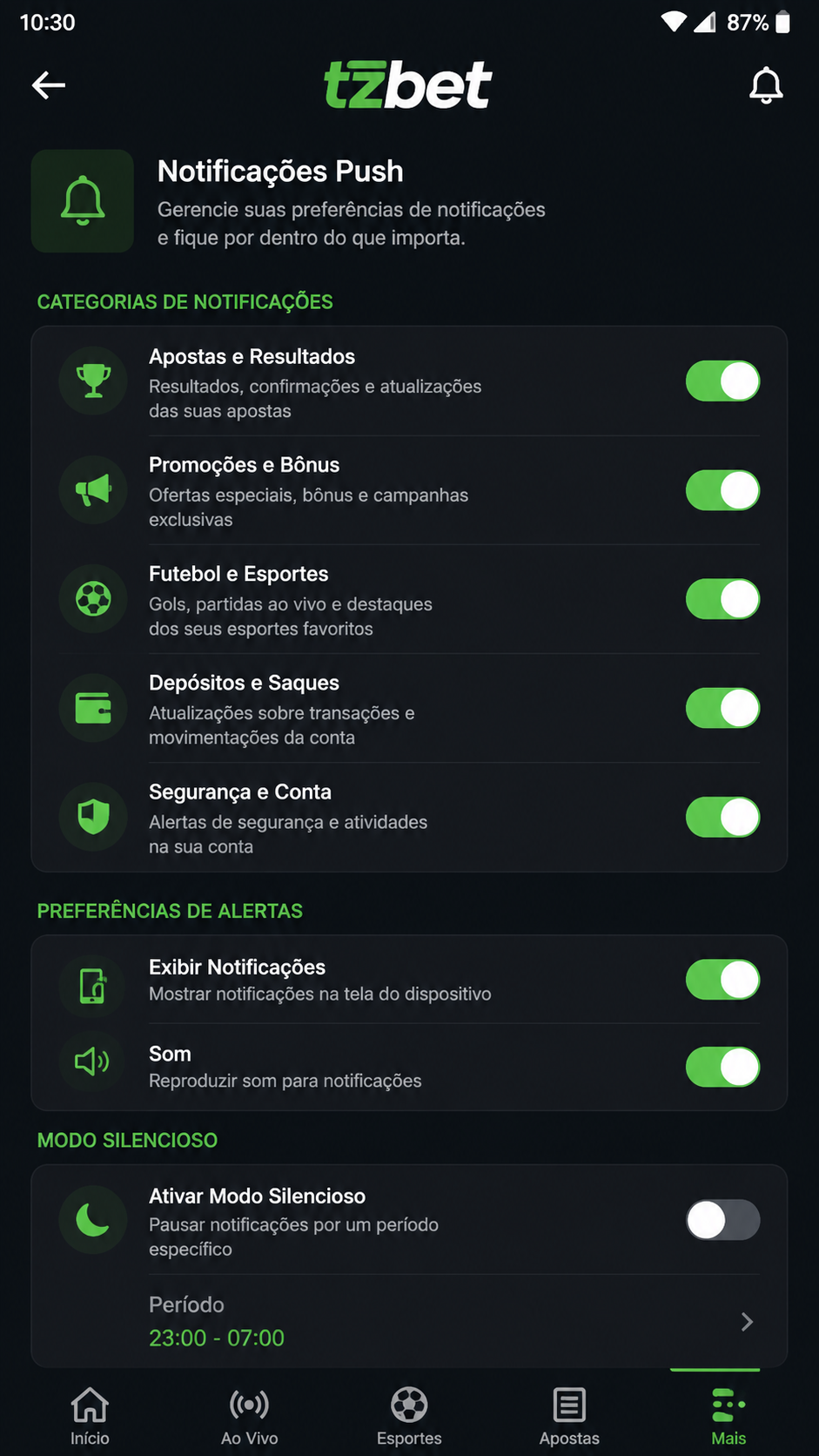 tzbet captura de tela Android
