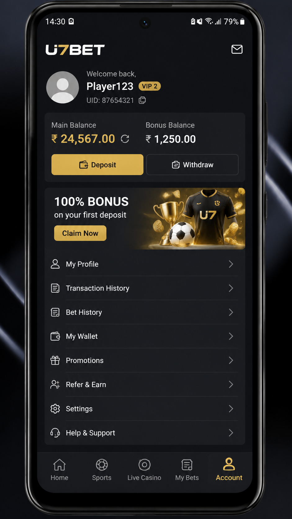 u7bet screenshot
