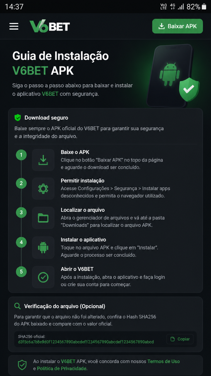 v6bet screenshot