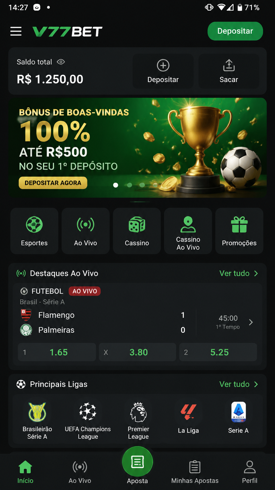 v77bet screenshot