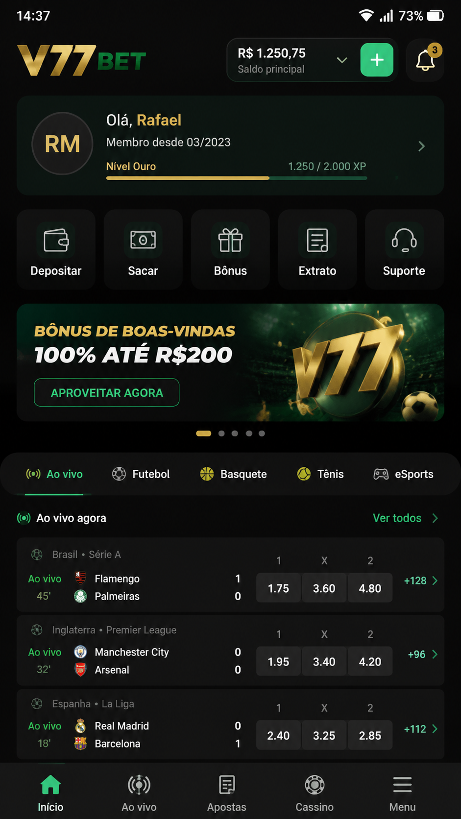 v77bet screenshot