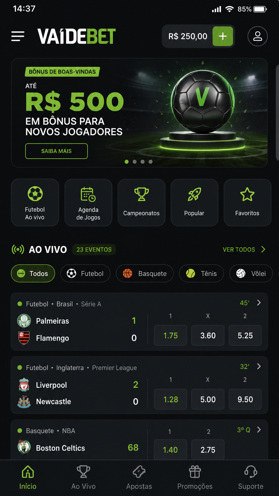 VaideBet screenshot