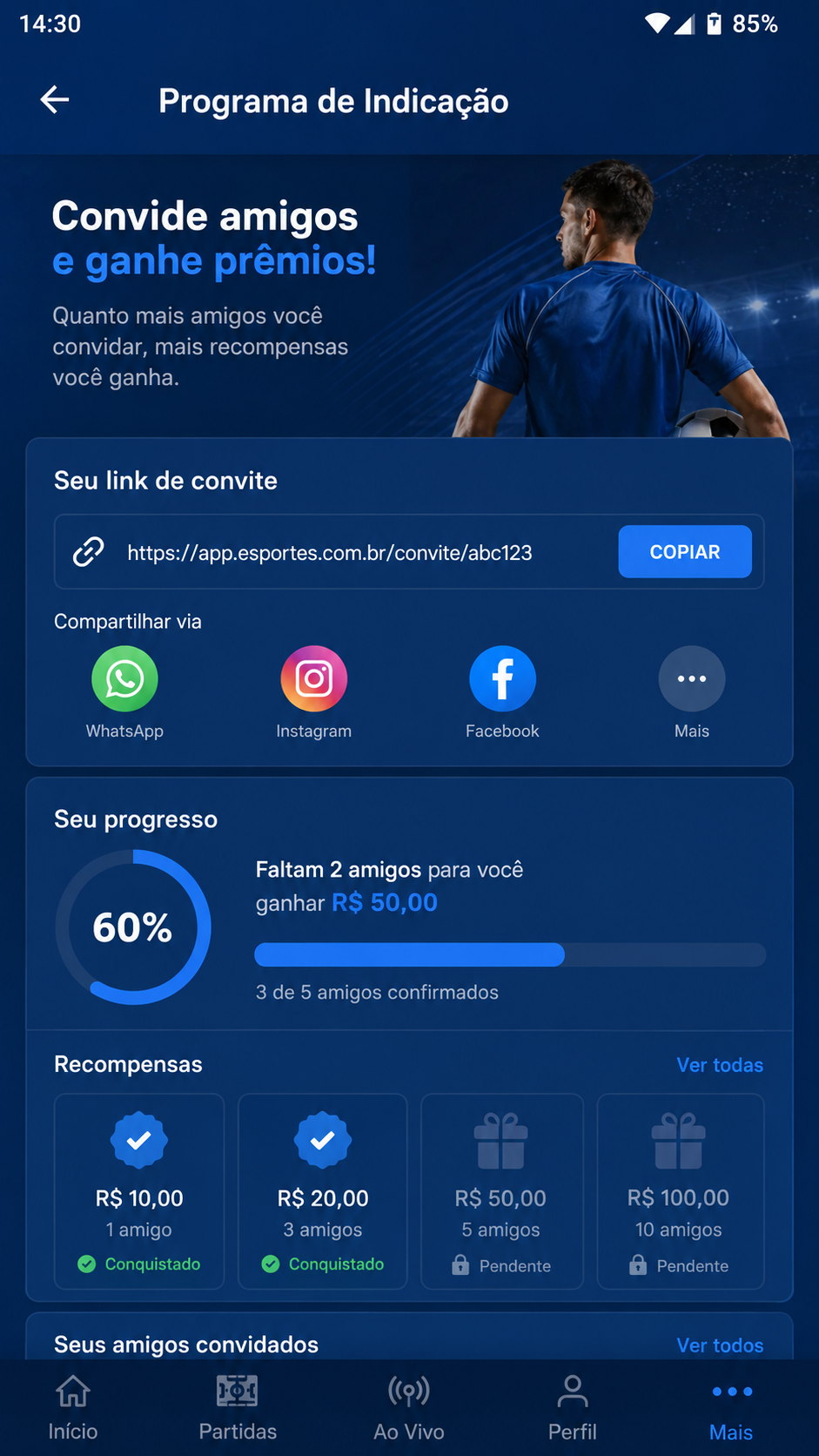 VBet captura de tela Android