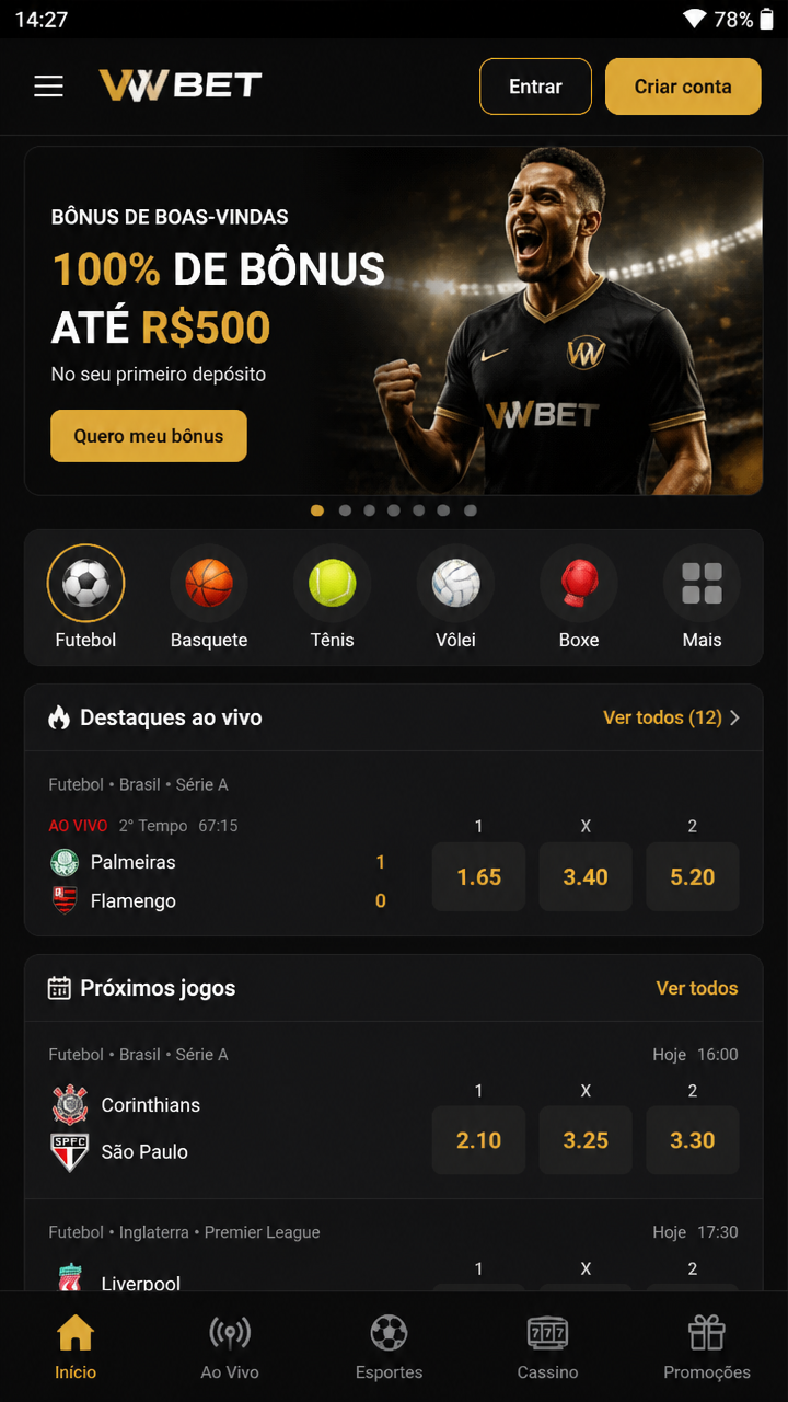 VWBet screenshot