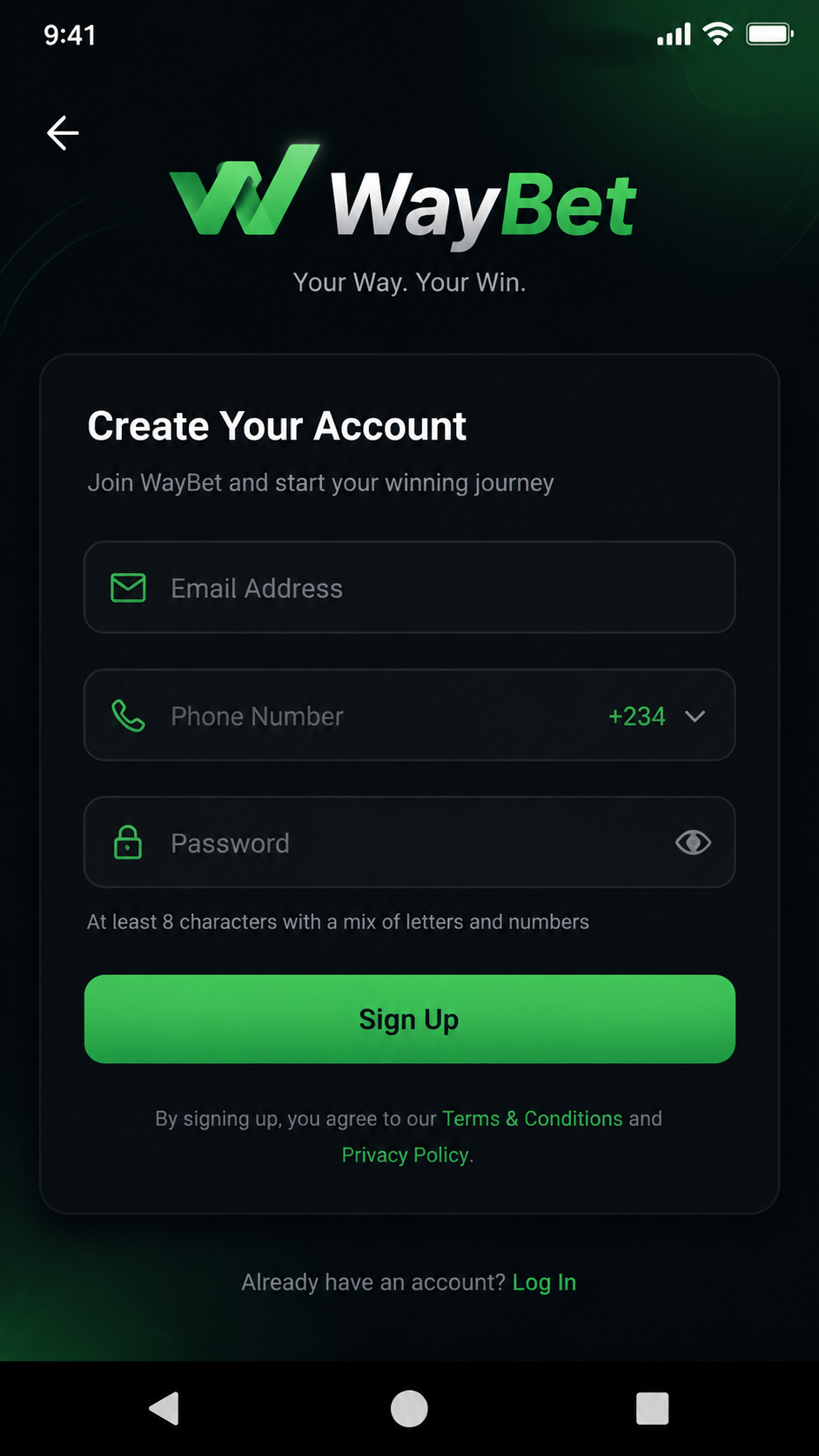 WayBet screenshot