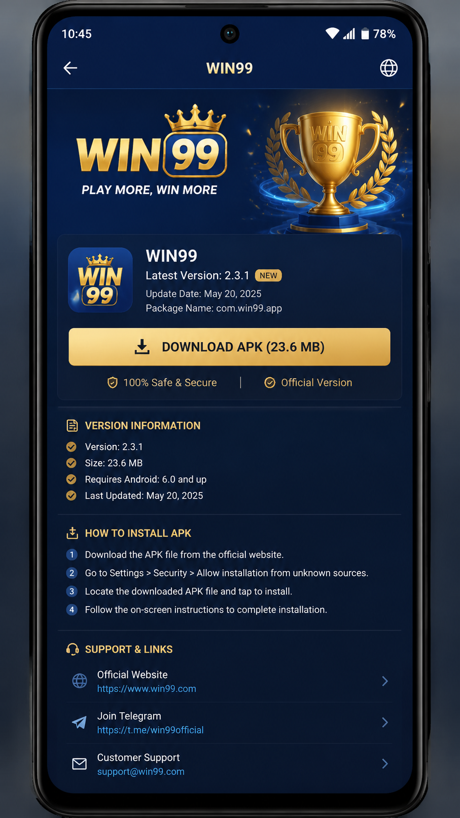 win99 screenshot