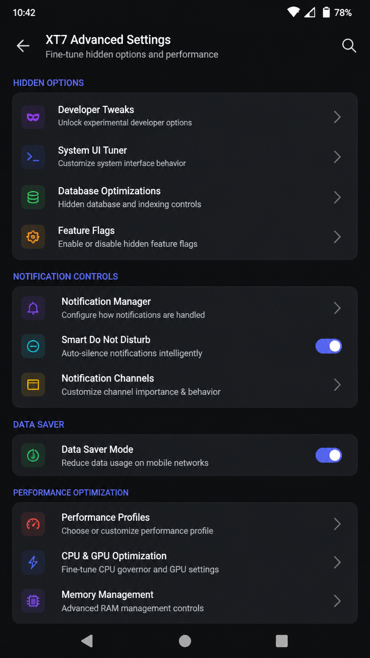 xt7 screenshot