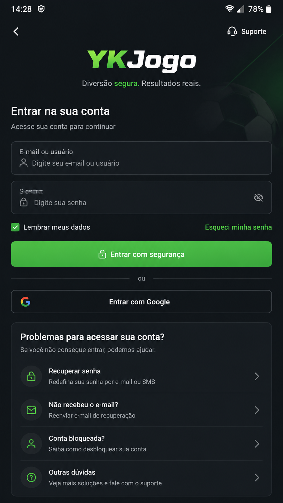 ykjogo captura de tela Android
